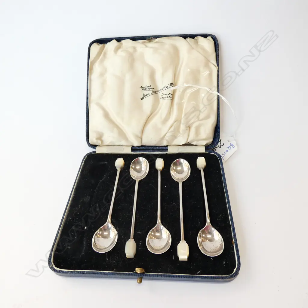 5 CASED STG TEASPOONS SHEFFIELD C 1937 Image 1++