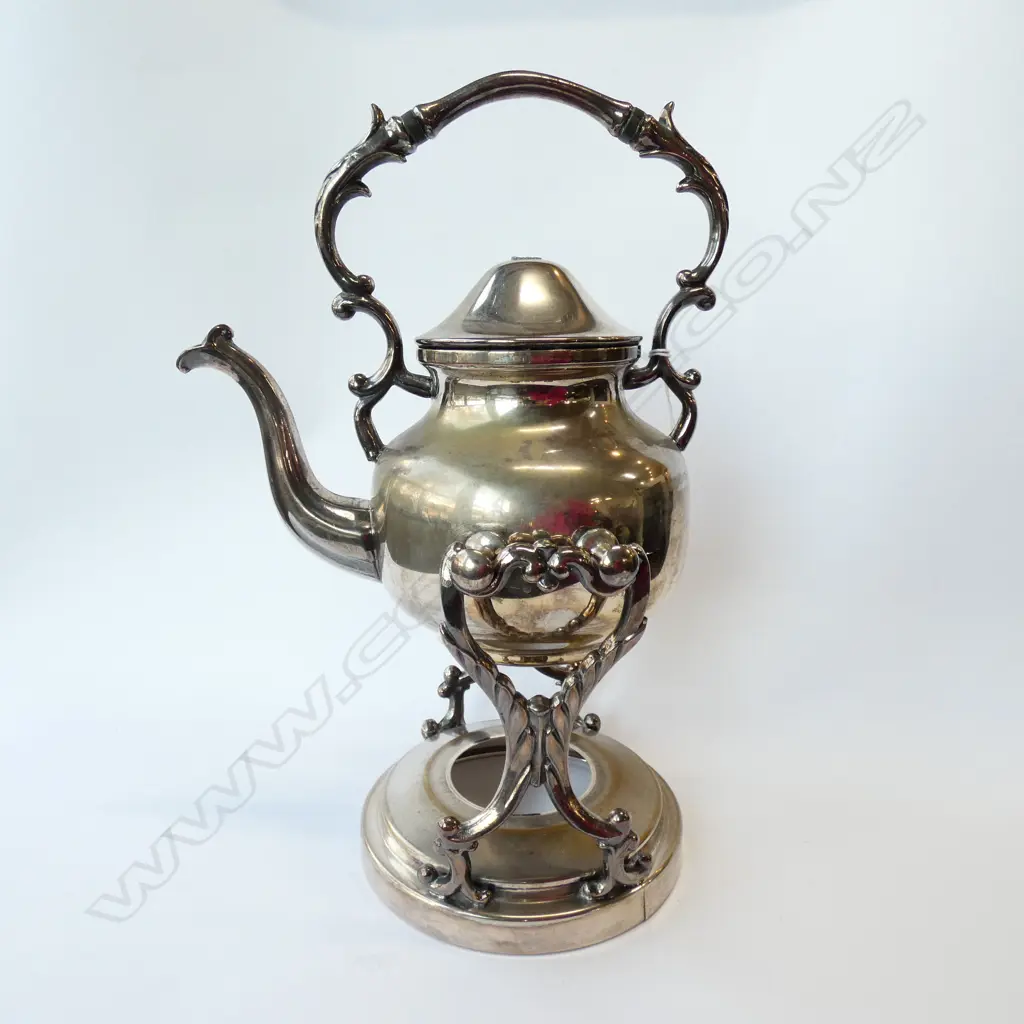 SILVER ON COPPER SPIRIT KETTLE H. 380MM Image 1++