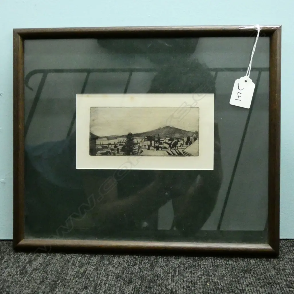 PHYLIS CROWLEY '79 PONSONBY RD' ETCHING 1937 165 X 90 MOUNT SIZE  Image 1++
