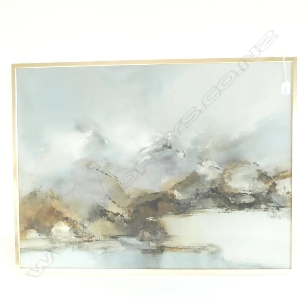 MARGARET WOOLLEY 'COASTAL CLOUDS' OIL ON CANVAS 790 X 585MM IMAGE Image 1++