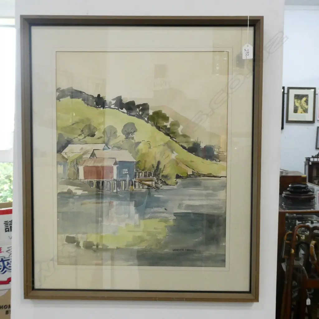 HEATHER FRANCIS 'CAREYS BAY PORT CHALMERS' W/C 1974 540 X 430MM IMAGE  Image 1++