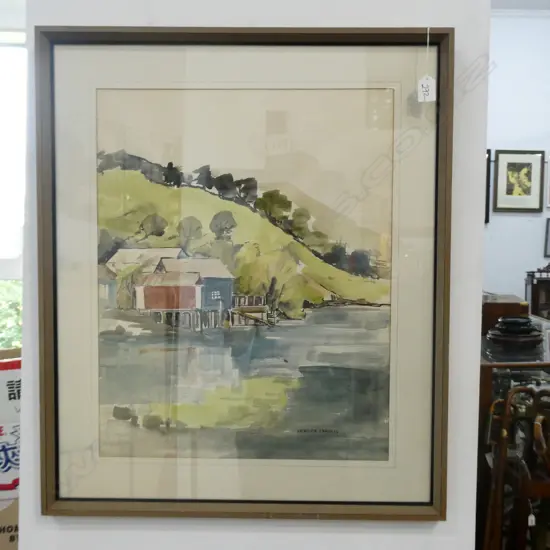 HEATHER FRANCIS 'CAREYS BAY PORT CHALMERS' W/C 1974 540 X 430MM IMAGE 