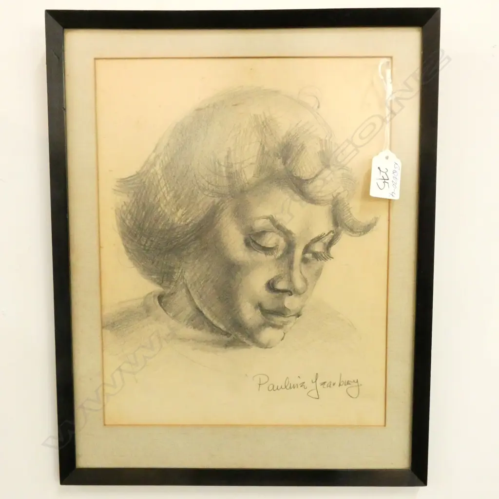 PAULINE YEARBURY PORTRAIT SKETCH YOUNG WOMAN Image 1++