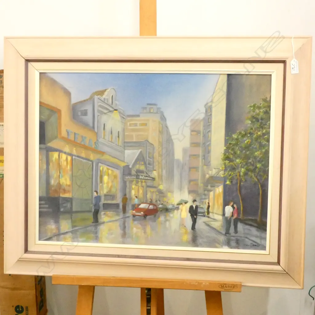HILDA JONES 'HIGH STREET EVENING LIGHT' OIL ON BOARD 595 X 440MM Image 1++