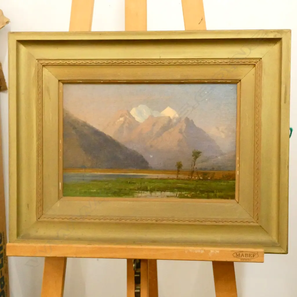 C H HOWARTH? LANDSCAPE MT COOK? OIL ON CANVAS 340 X 225MM IMAGE Image 1++