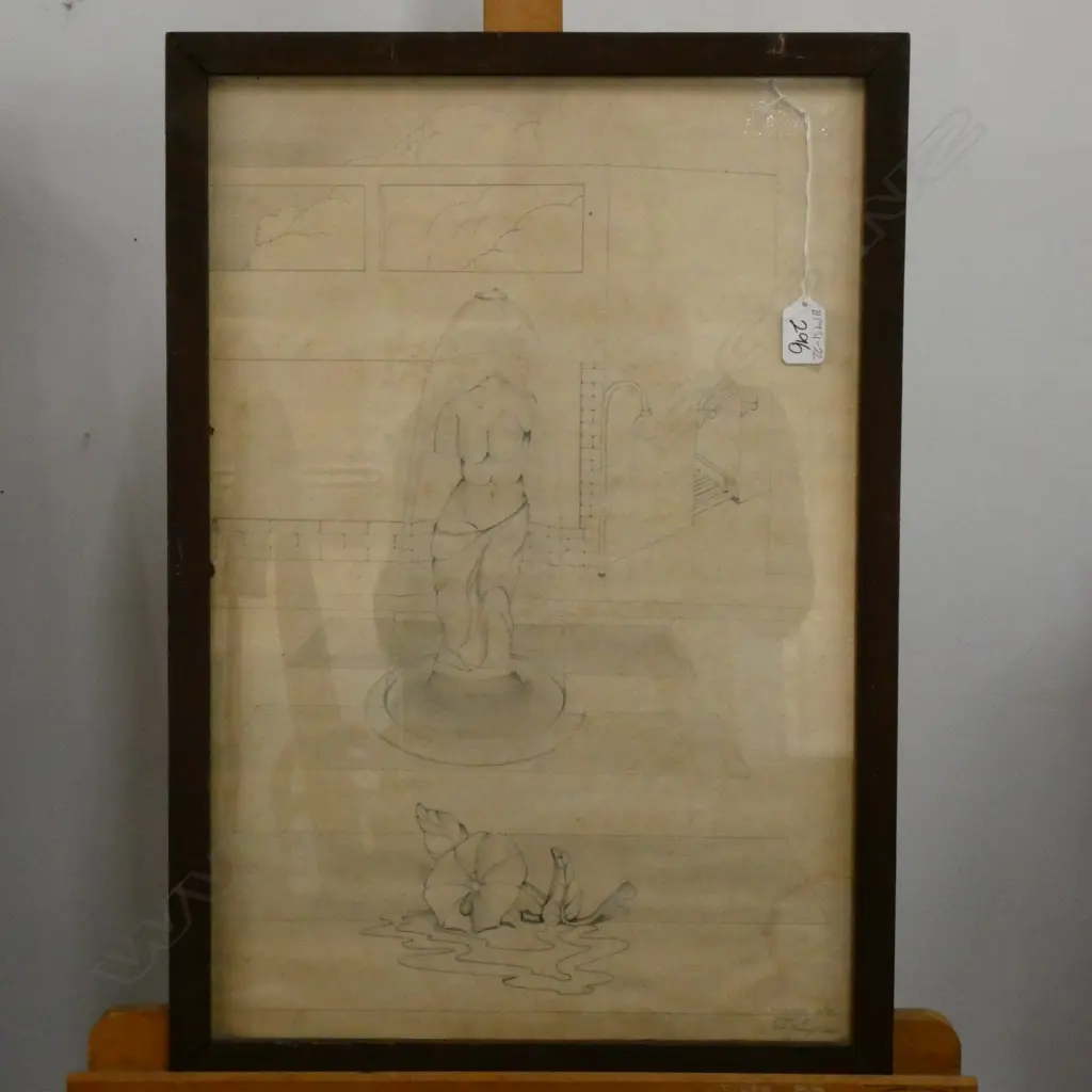 TOM MUTCH SKETCH 'THE SEE THROUGH LADY' c.1974 H. 575mm Image 1++