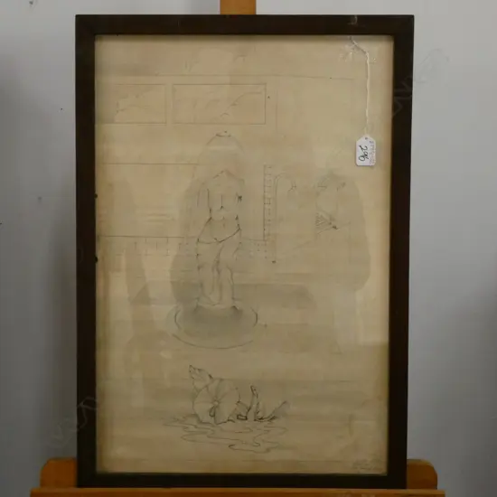 TOM MUTCH SKETCH 'THE SEE THROUGH LADY' c.1974 H. 575mm