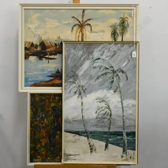 3 LARGE SIGNED OILS 