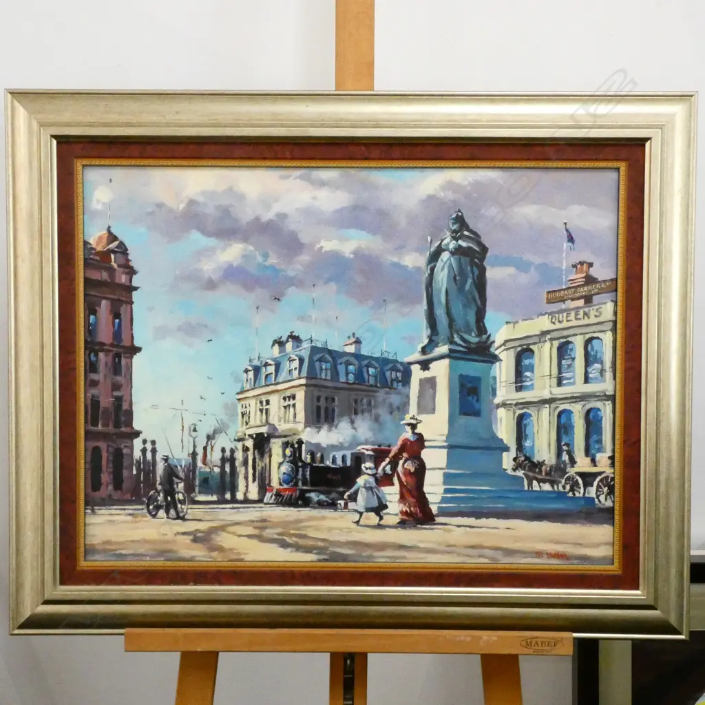 PHIL DICKSON 'POST OFFICE SQUARE WELLINGTON 1905' OIL 430X580 Image 1++
