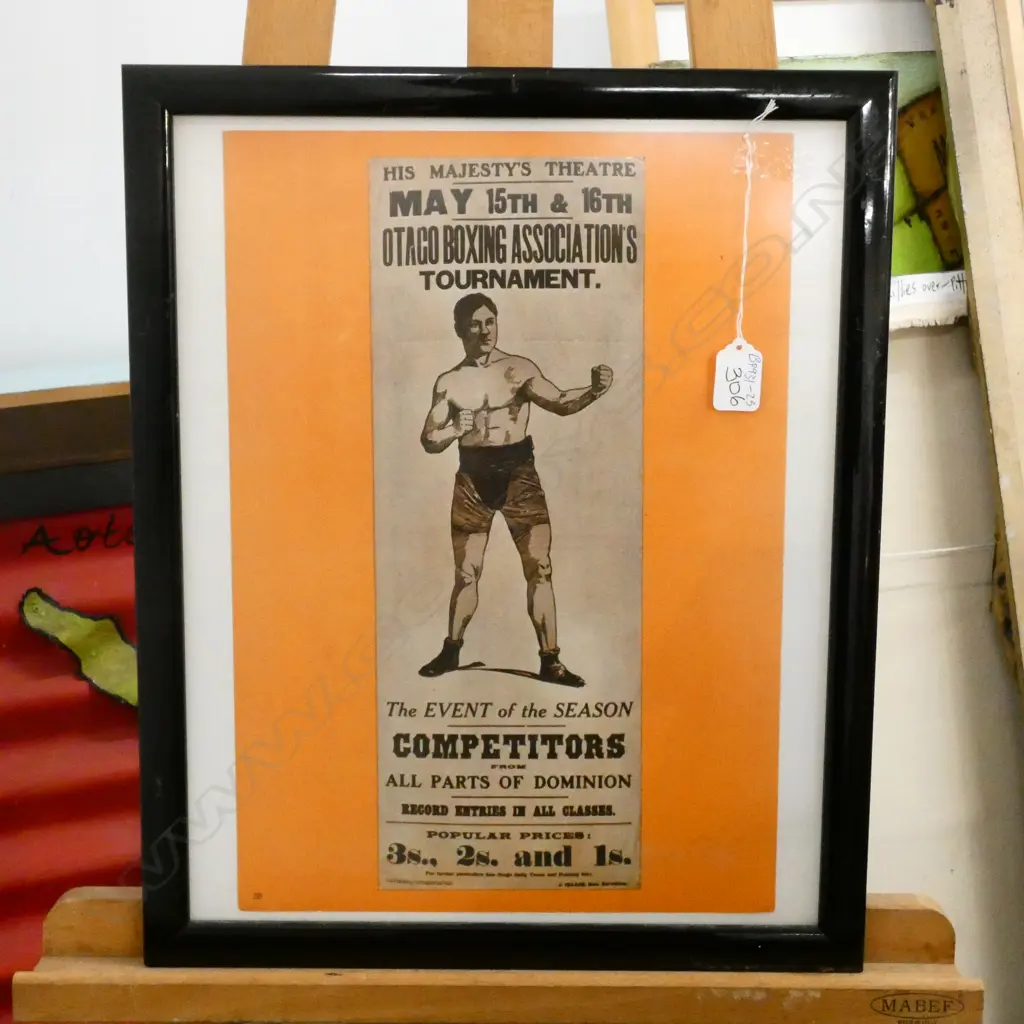 A VINTAGE OTAGO BOXING POSTER 470mm Image 1++