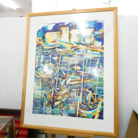 KATE JONES MADILL LARGE W/C 'A MARINERS HAVEN' (NZ ARTIST) 1000X740