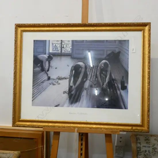 GUSTAVE CAILLEBOTTE 'THE FLOOR SCRAPERS' PRINT IN GILT FRAME 635 X 445MM