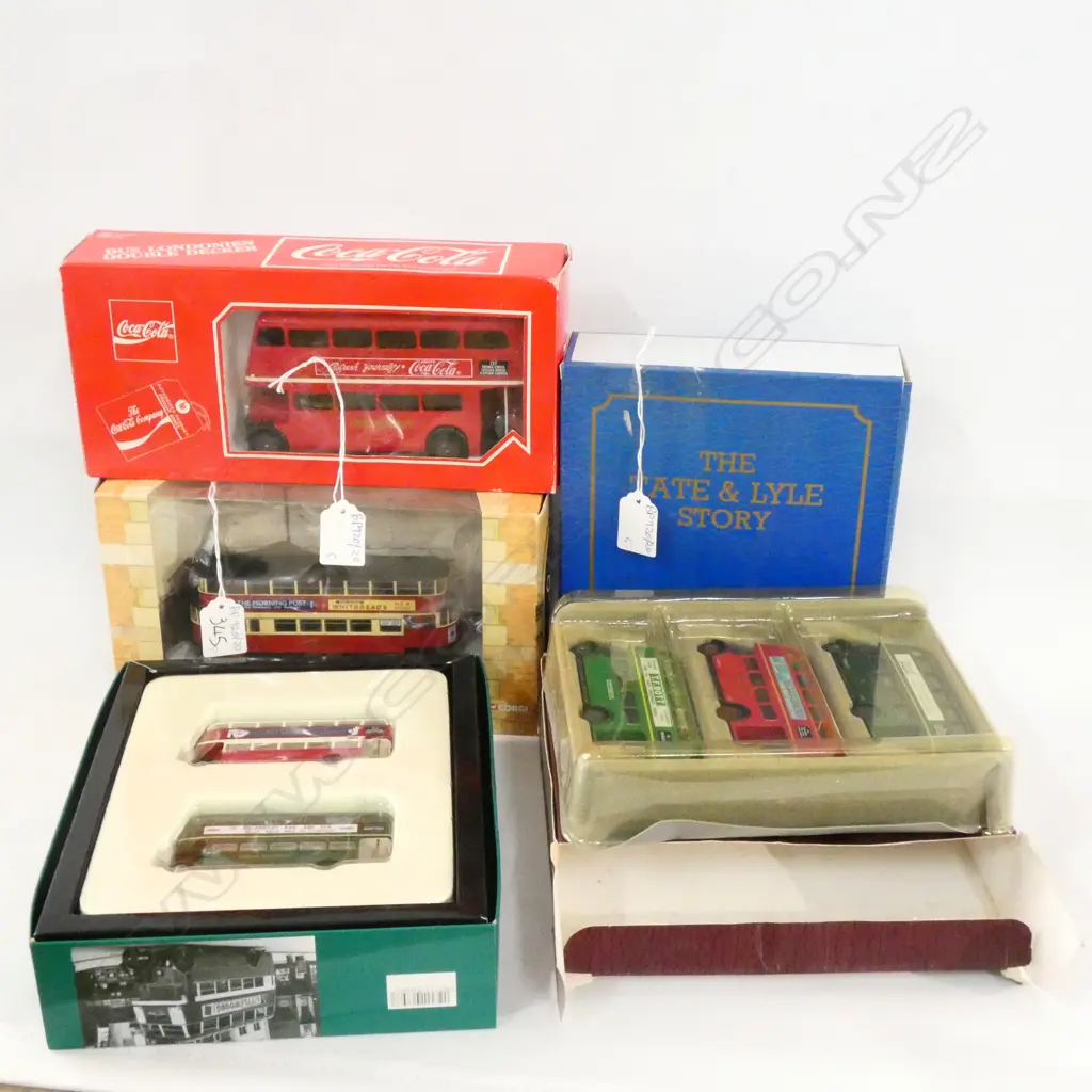 5 ASST. BOXED BUSES; COCA COLA, 3 EXC. 1ST ED., CORGI Image 1++
