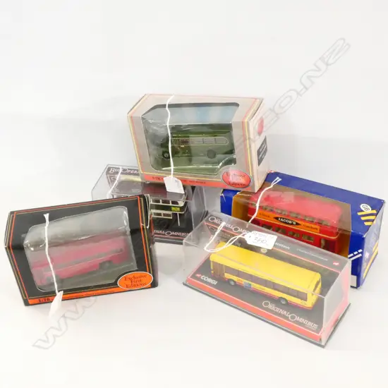 5 ASST. BOXED BUSES; 3 CORGI, 2 EXC. 1ST ED.