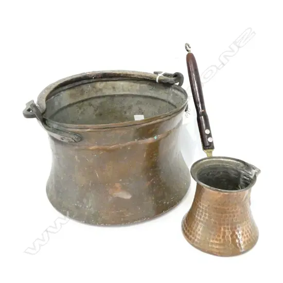 2 COPPER POTS H. 160MM 