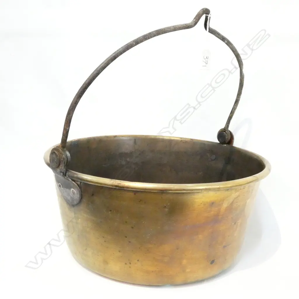 LARGE OLD BRASS JAM PAN W450MM H250MM Image 1++