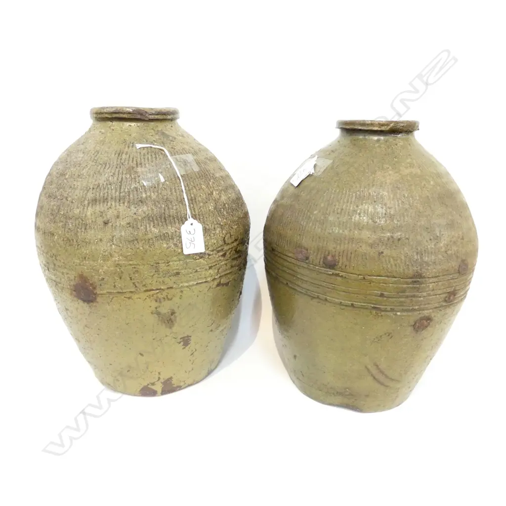 PR ANTIQUE CERAMIC FRUIT WINE MAKING URNS H. 340MM Image 1++