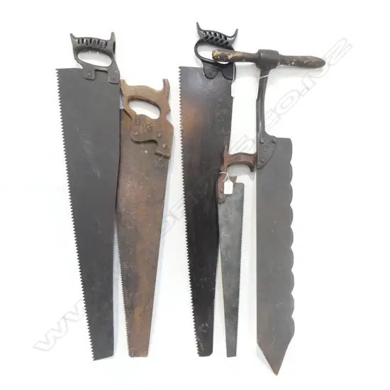 4 VINTAGE SAWS + 1 OTHER L. 870MM