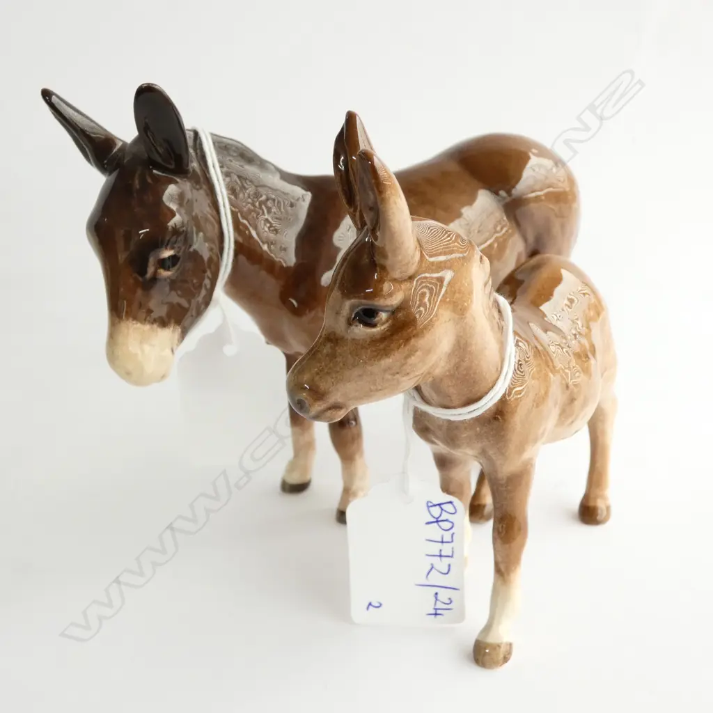 BESWICK DONKEY 1364B & FOAL 2110 Image 1++