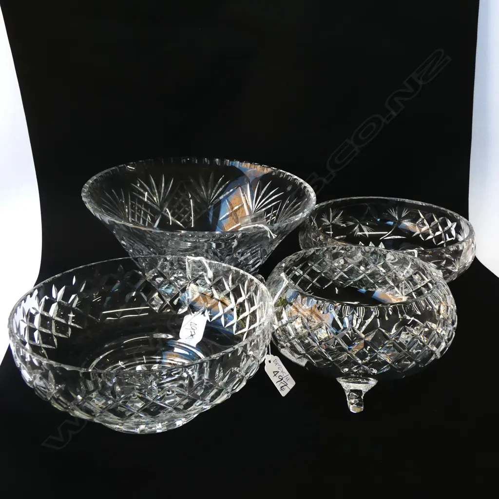 4 CUT CRYSTAL BOWLS Image 1++