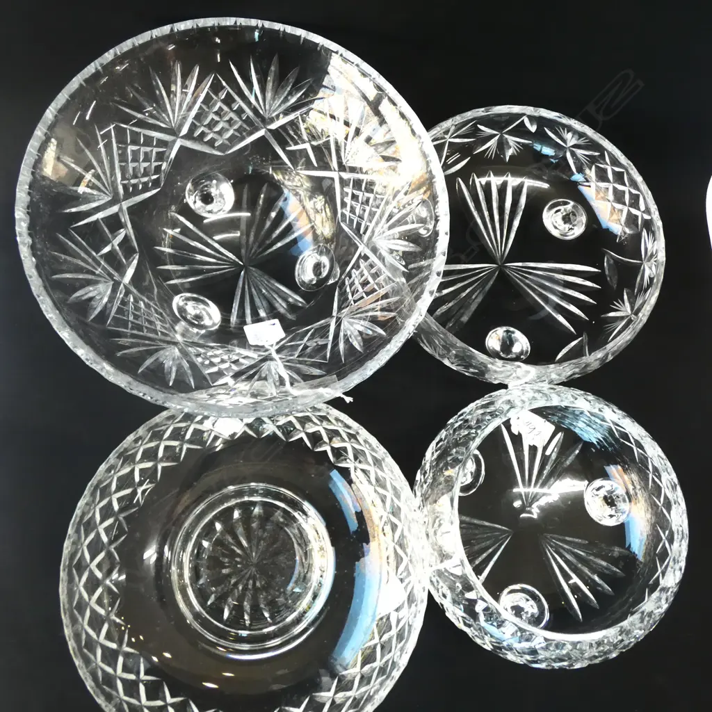 4 CUT CRYSTAL BOWLS Image 1++