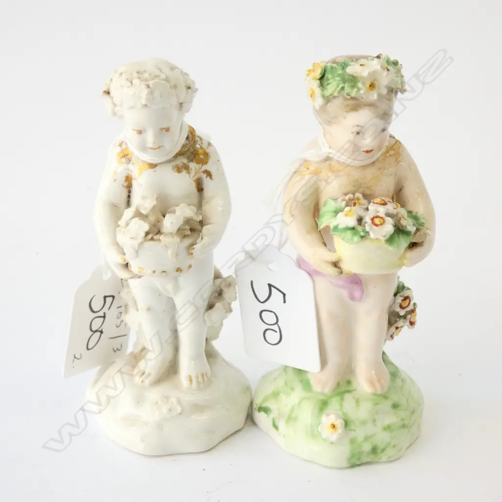 2 18thC HARD PASTE PORCELAIN FIGURES H. 105MM BOTH AF Image 1++