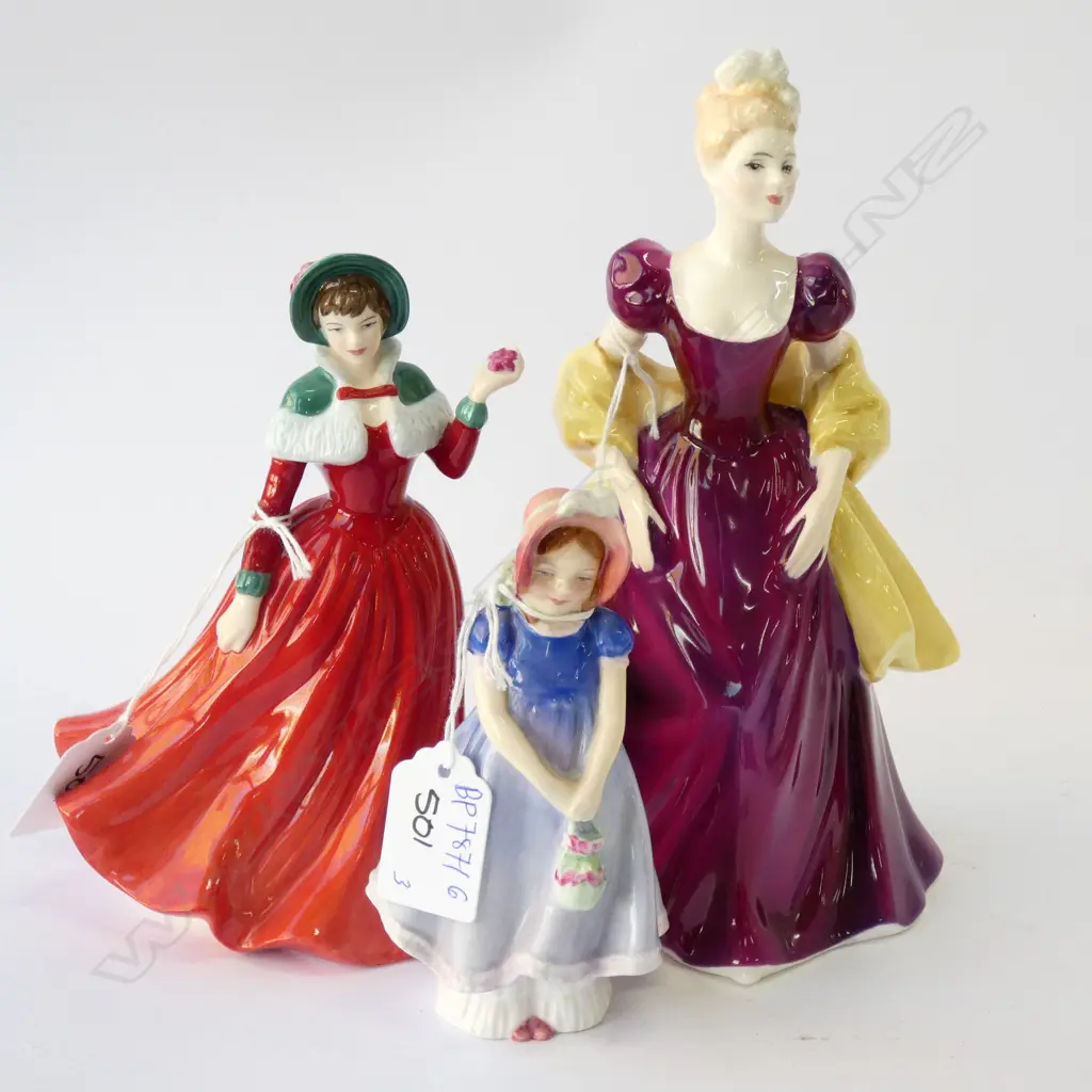 3 R/DOULTON FIGURES; LORETTA, WINTERS DAY & IVY Image 1++