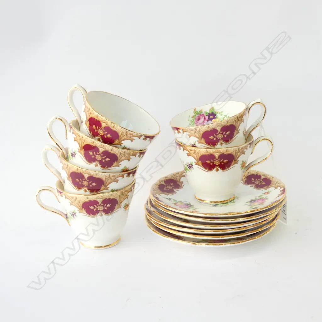 12 PCE GROSVENOR DEMITASSE SET; 6 CUPS & SAUCERS Image 1++