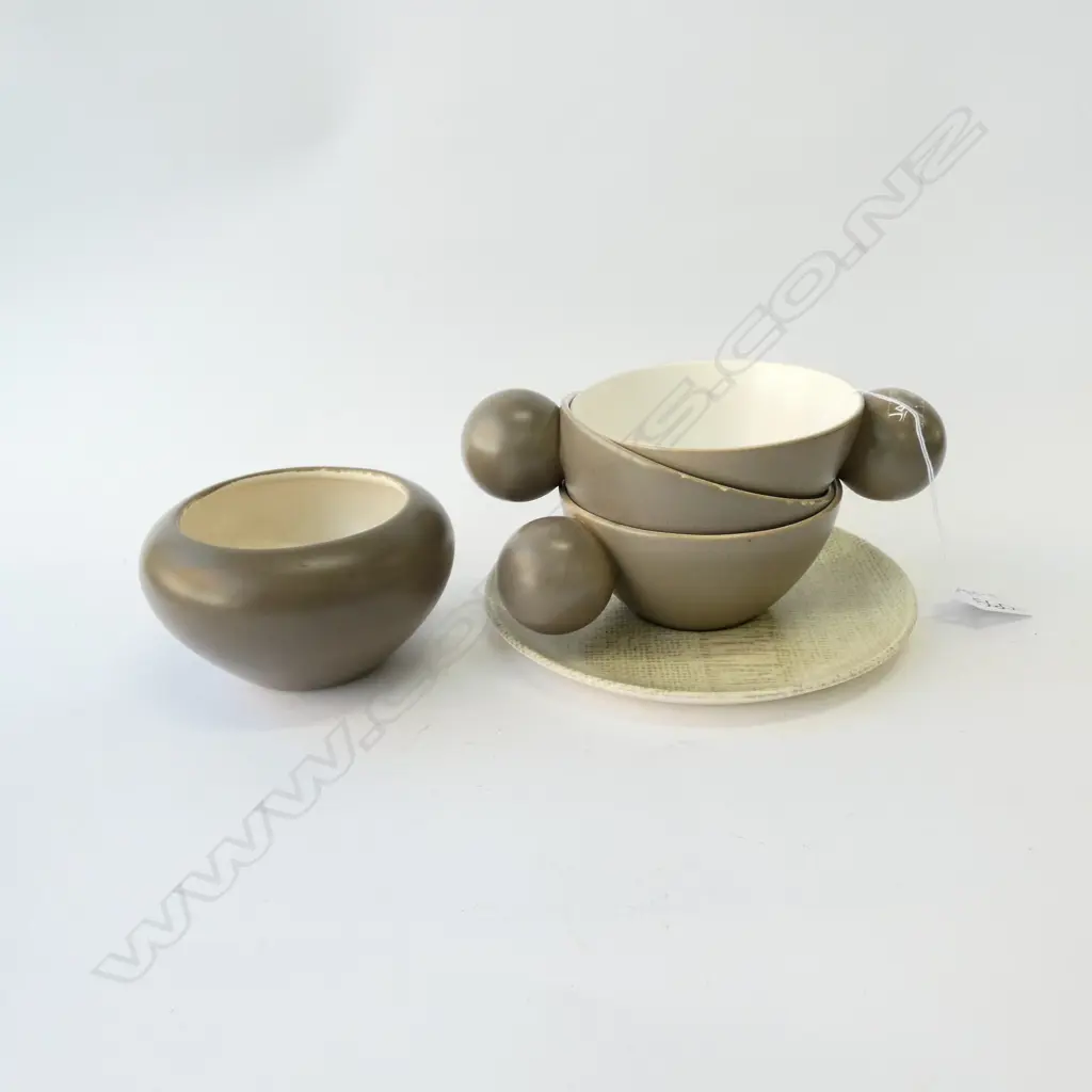 CROWN LYNN DOROTHY THORPE 5 PCE PART TEASET Image 1++