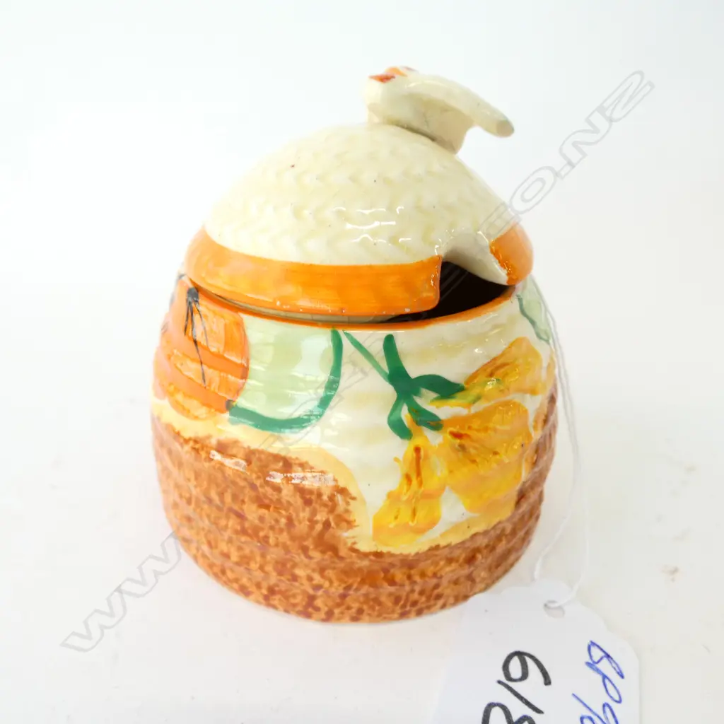CLARICE CLIFF BEEHIVE NASTURTIUM PRESERVE POT  Image 1++