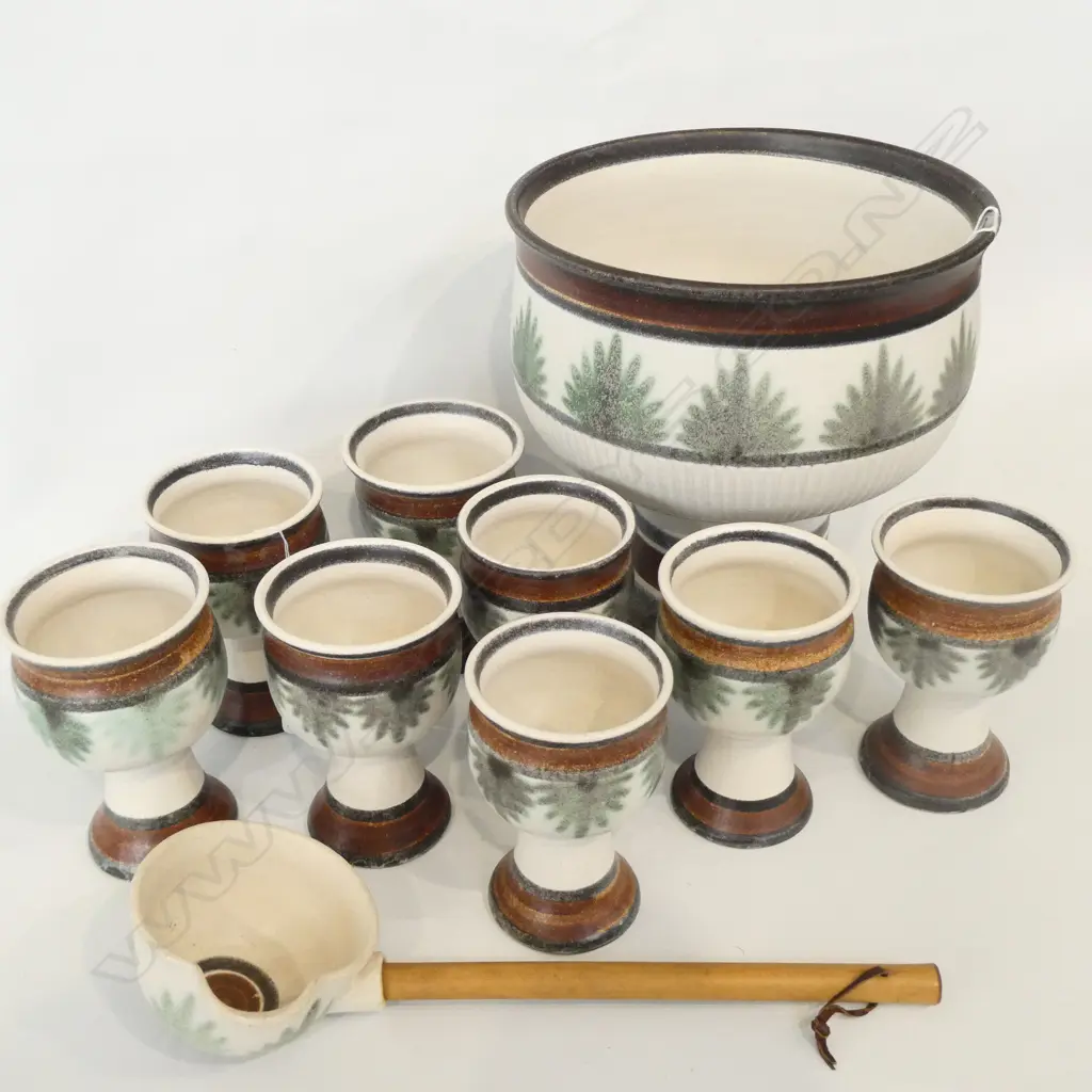 ANNEKE BOREN PUNCH BOWL/8 GOBLETS + LADLE H 220 MM Image 1++