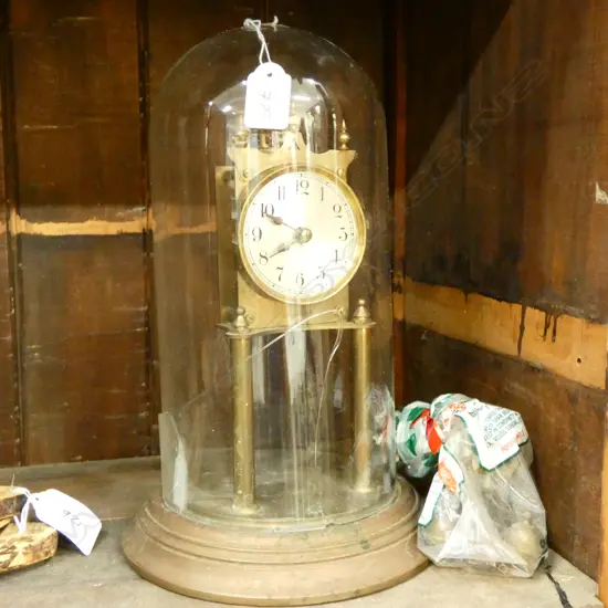 GERMAN CLOCK IN GLASS DOME AF