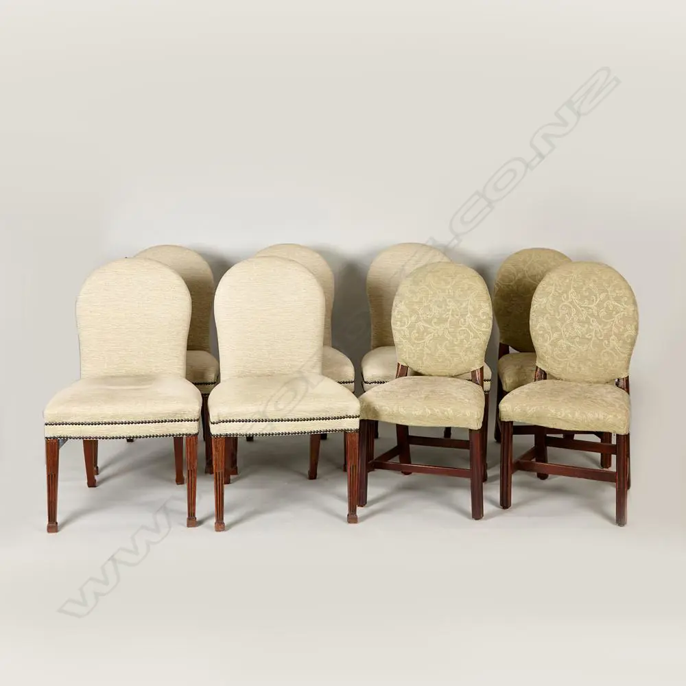 HARLEQUIN SET OF 8 UPHOLSTERED DINING CHAIRS Image 1++