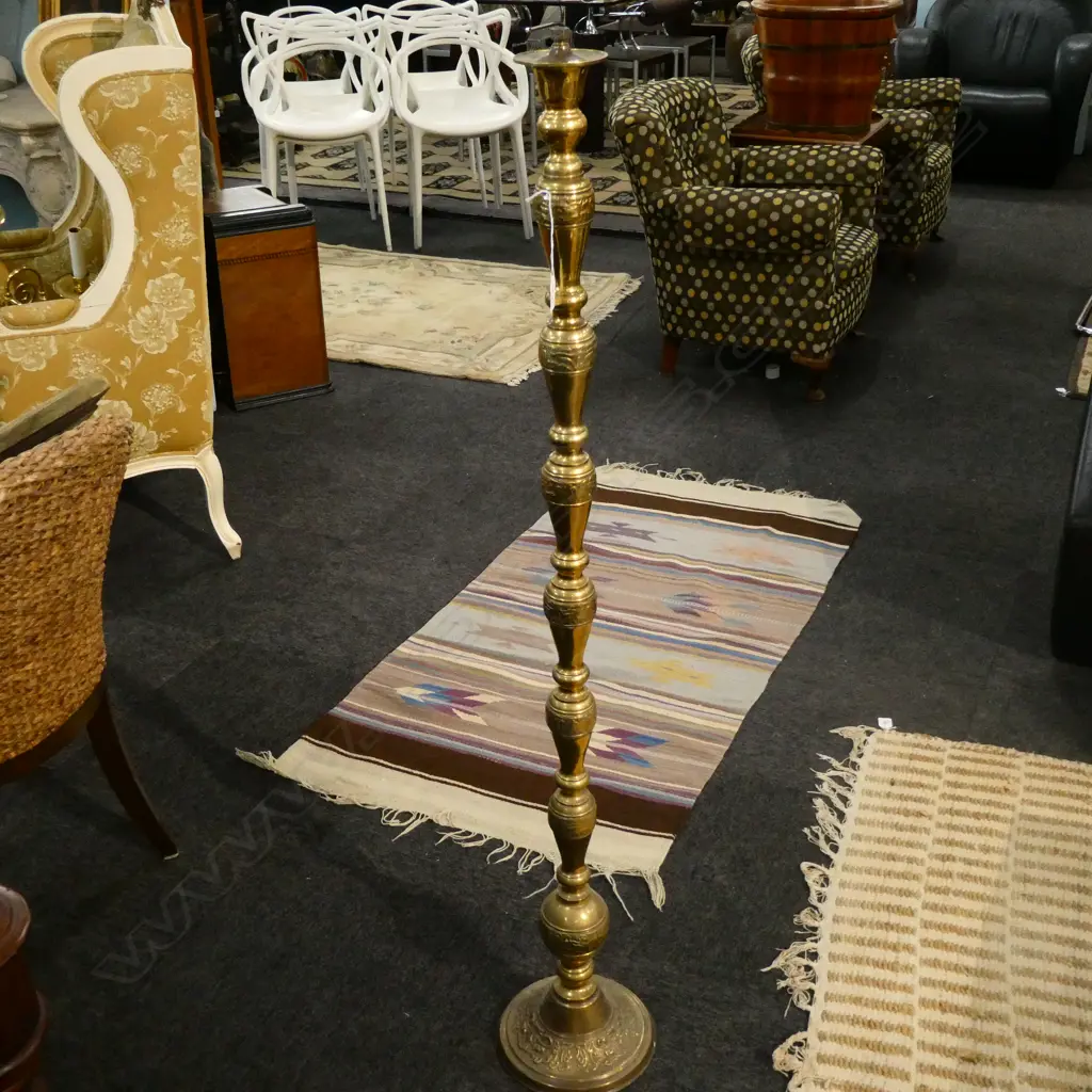 BRASS STANDARD LAMP NO SHADE H. 1330MM Image 1++