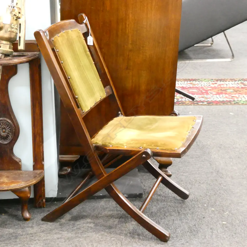 MAHOGANY ARTS & CRAFTS FOLDING CHAIR Image 1++