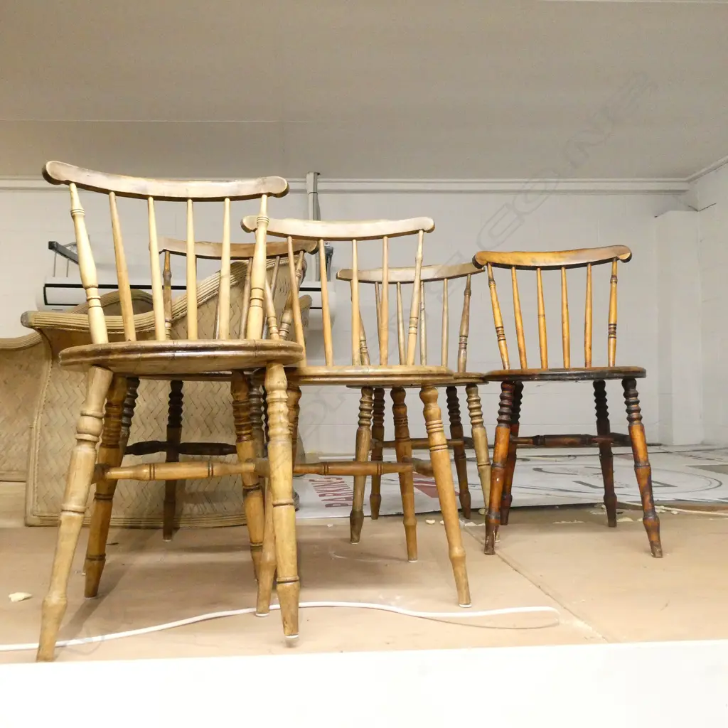 SIX SPINDLE BACK COUNTRY CHAIRS Image 1++