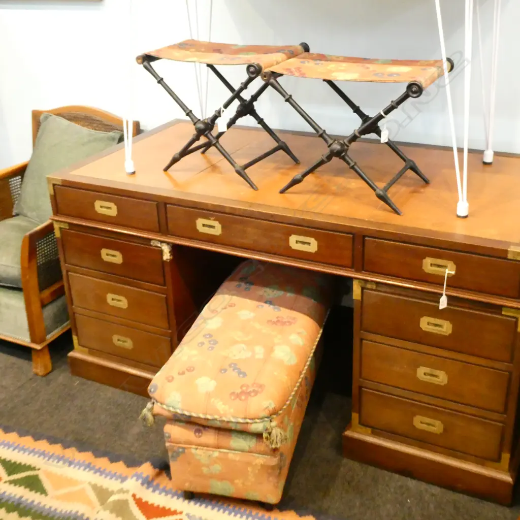 PR VICTORIAN FOLDING STOOLS + UPHOLSTERED FOOTREST  Image 1++