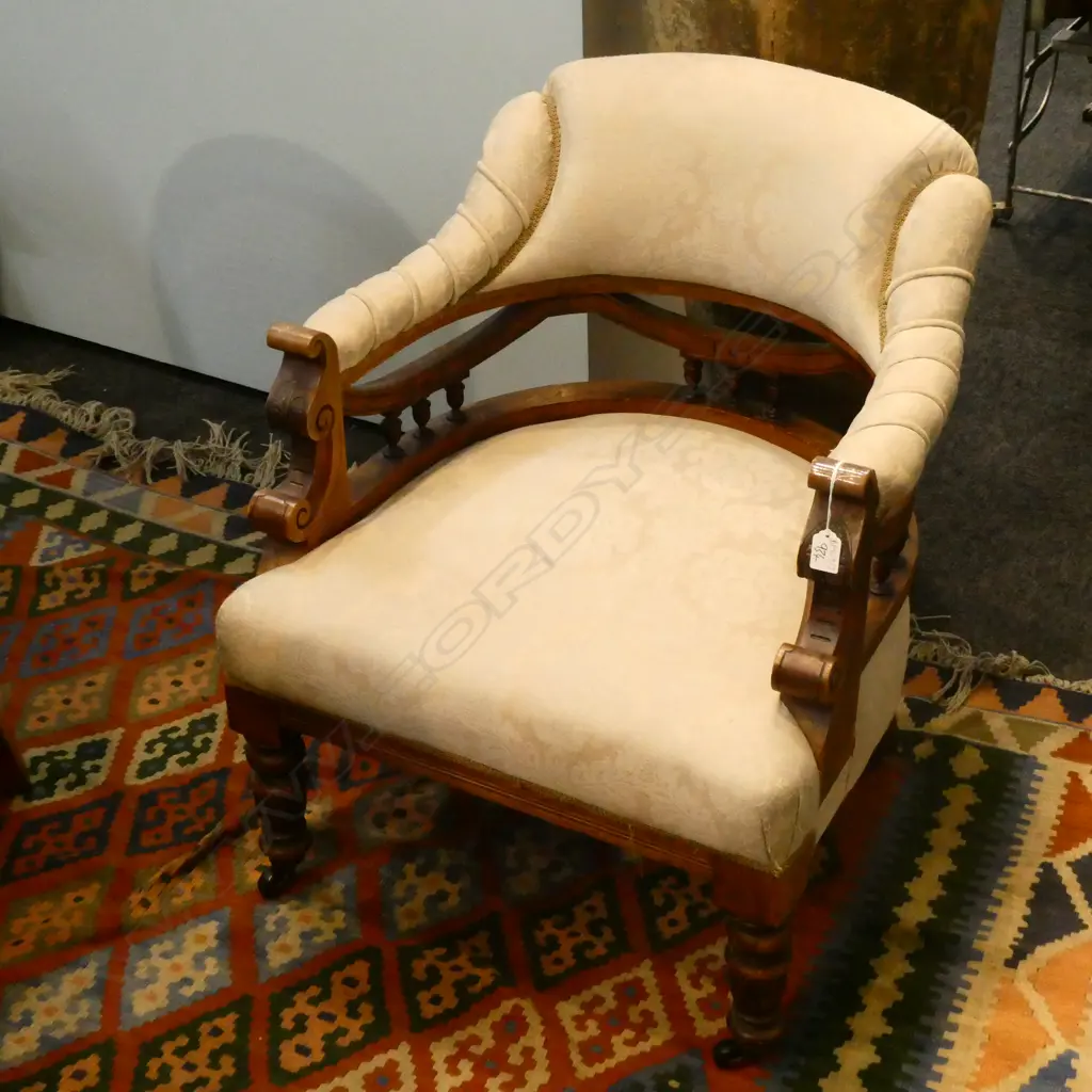 UPHOLSTERED EDWARDIAN CHAIR  Image 1++
