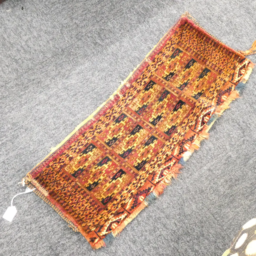 19thC TEKKE TORBA HAND KNOTTED ALL WOOL L. 675MM Image 1++