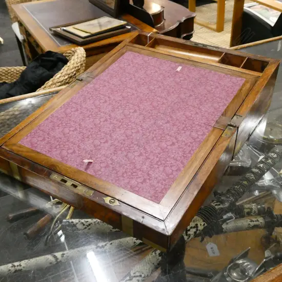 VICTORIAN BRASS BOUND WRITING SLOPE