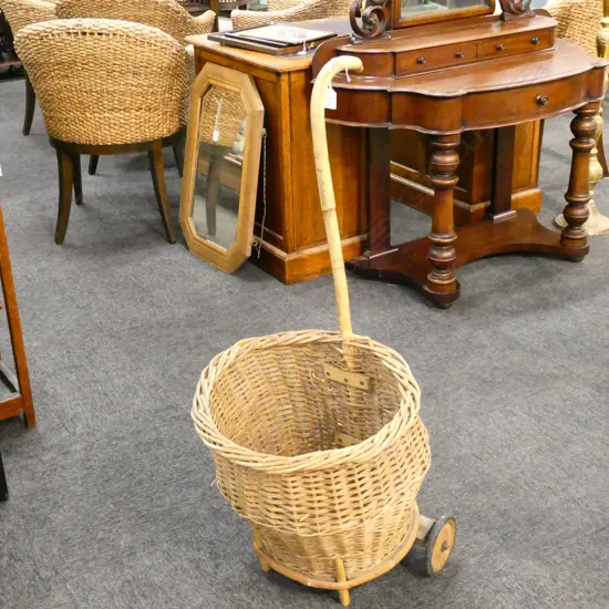 VINTAGE CANE SHOPPING CART H. 
