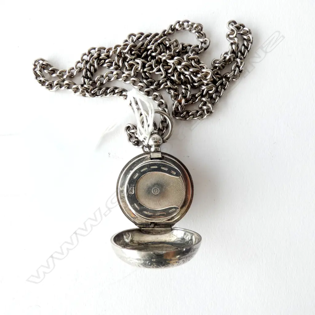 Sterling Silver Sovereign Case with chain, Birm 1900 Image 1++