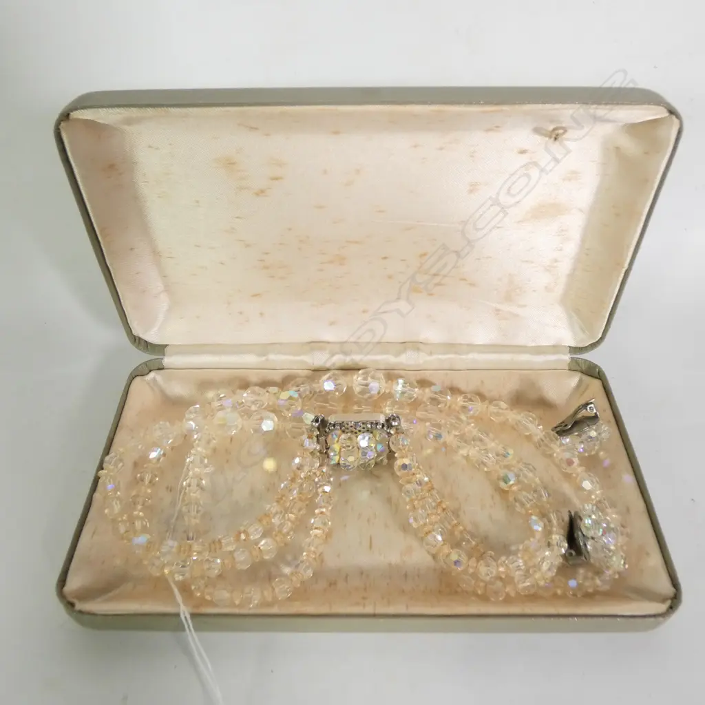 CRYSTAL BEADED NECKLACES & CLIP ON EARRINGS Image 1++