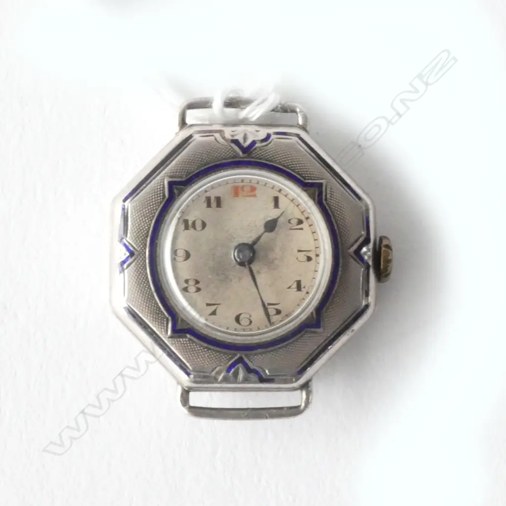 Ladies 1920 Sterling Silver enamlled watch, very stylish Image 1++