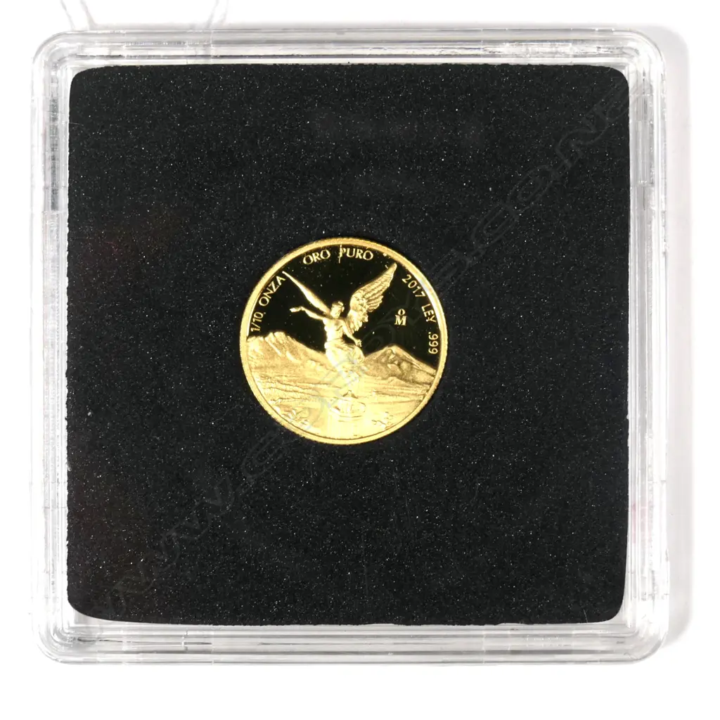 MEXICAN 1/10oz .999 GOLD COIN 2017 PROOF Image 1++
