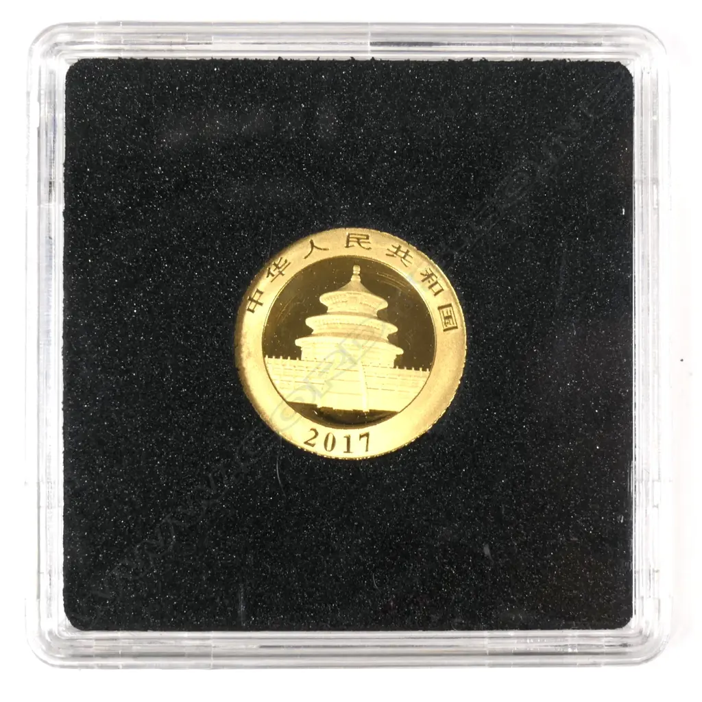 2017 CHINESE 3gm .999 PROOF GOLD COIN PANDA Image 1++
