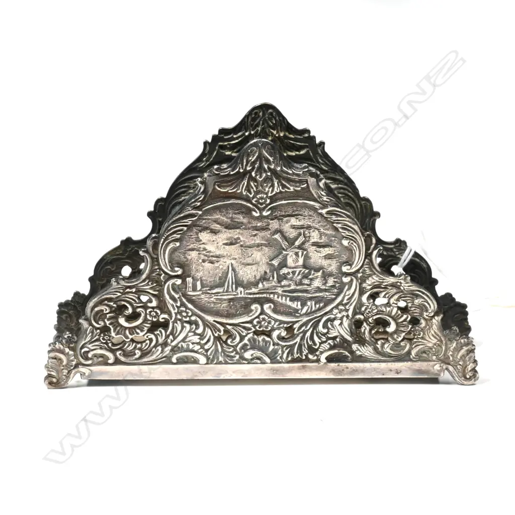 European LETTER STAND SILVER PLATE, 154gm Image 1++