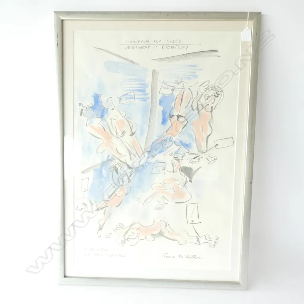 PIERA MCARTHUR 'NUDES HOPING FOR NEW PEDESTALS' 490 X 720MM MIXED MEDIA Image 1++