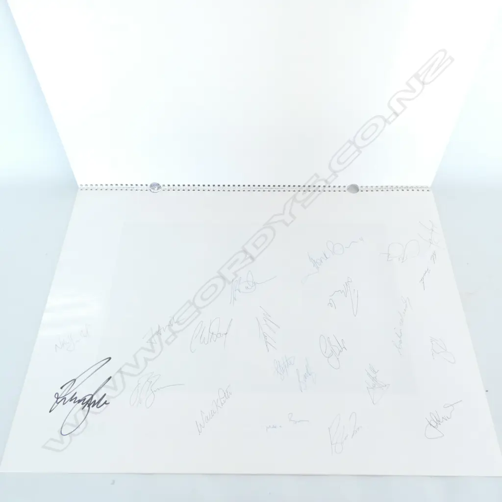 'THE OFFICAL 1994-1995 ALL BLACK CALENDER' SIGNED + ANOTHER UNSIGNED Image 1++
