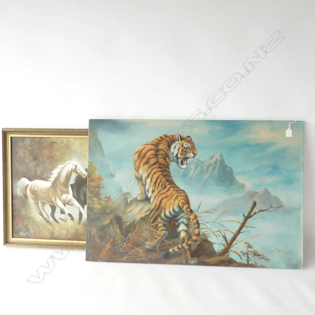 SIGNED TIGER OIL 940 X 630MM Image 1++
